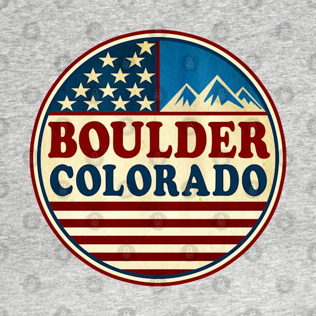 Boulder Colorado Mountains Red White And Blue by TravelTime